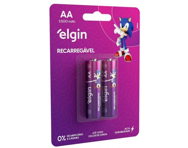 AA ELGIN RECARREGÁVEL 2500mAh