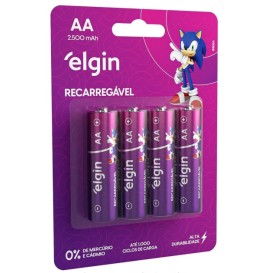 AA ELGIN RECARREGÁVEL 2500mAh 4UN