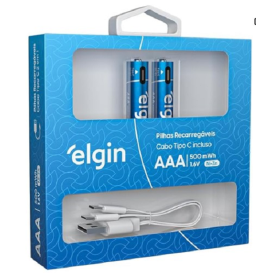 AAA ELGIN RECARREGÁVEL COM CABO TIPO C