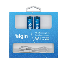 AA ELGIN RECARREGÁVEL COM CABO TIPO C