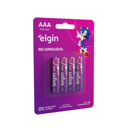 AAA ELGIN RECARREGÁVEL 900mAh 4UNI